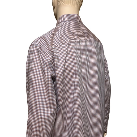 Joseph Abboud Check Dress Shirt Cotton Button Down Collar Long Sleeve Luxury - Picture 6 of 15